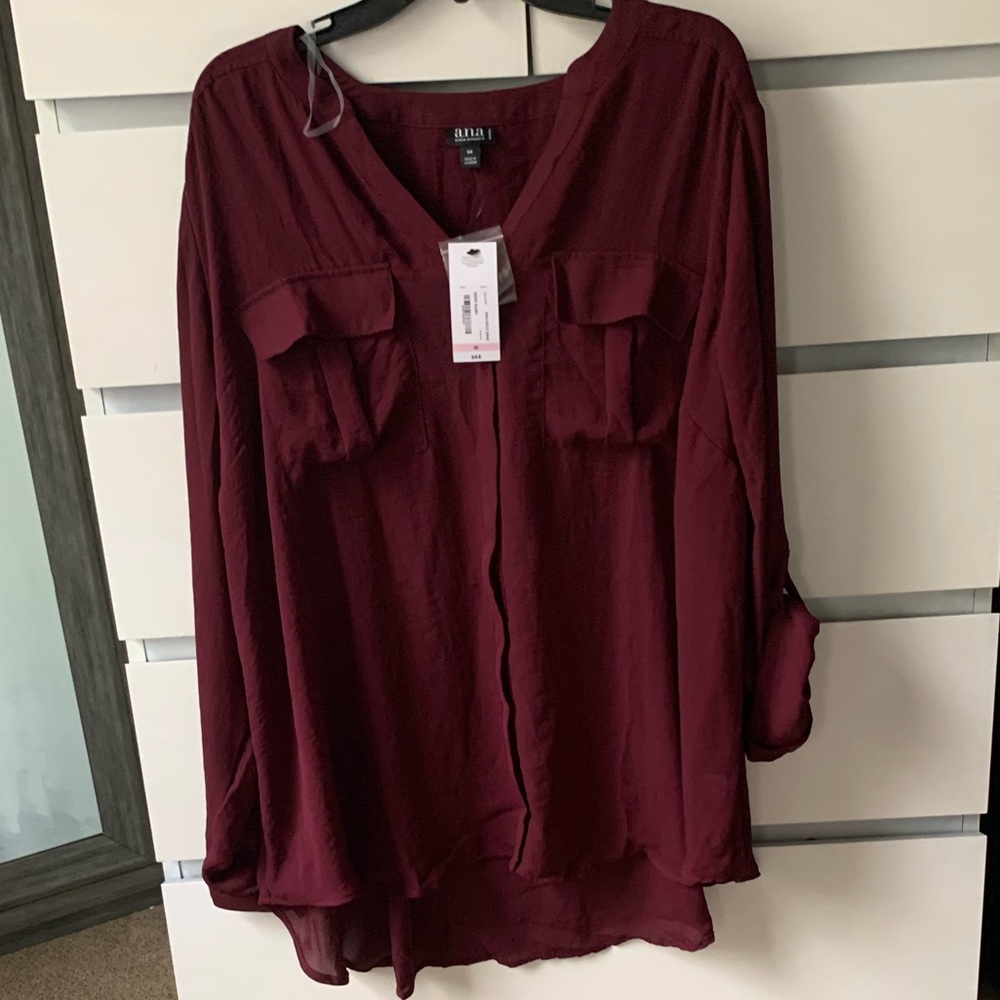 Wine color flowy top